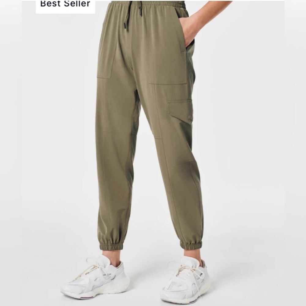 Spanx- NWT Olive Out Of Office Cargo Joggers- Sz. 1X